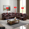 Red 3-Piece Breathable Leather Reclining Corner Sectional with Consoles and LED