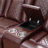 Red 3-Piece Breathable Leather Reclining Corner Sectional with Consoles and LED
