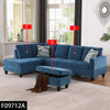 Blue 3-Piece Upholstered Left-Facing Sectional Sofa with Chaise and Lift-Top