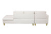 White 2-Piece Faux Leather Sectional Sofa with Right-Facing Chaise and Stitching