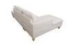 White 2-Piece Faux Leather Sectional Sofa with Right-Facing Chaise and Stitching