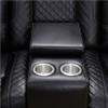 Black 3-Piece Breathable Leather Reclining Corner Sectional with Consoles