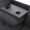 Black Gray 3-Piece Linen Sectional Sofa with Right-Facing Chaise Storage Ottoman