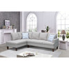 Light Blue 2-Piece Linen-Style Sectional Sofa with Right-Side Chaise and Tufted