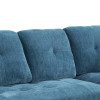 Blue 3-Piece Flannel-Leather Sectional with Right-Facing Chaise Storage Ottoman