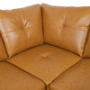 Ginger 3-Piece Semi-PU Synthetic Leather Sectional with Right-Facing Chaise