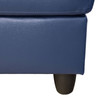 Blue 3-Piece Semi-PU Synthetic Leather Sectional Sofa with Left-Facing Chaise
