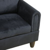 Black 3-Piece Flannel Sectional Sofa with Left-Facing Chaise and Lift-Top