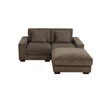 Brown 3-Piece Corduroy Sectional Sofa with Right-Facing Chaise and Lift-Top
