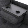 Black Gray 3-Piece Linen Sectional Sofa with Left-Facing Chaise Storage Ottoman