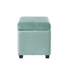 Ivory Upholstered Storage Ottoman Bench with Lift-Off Lid and Black Legs