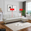 Off-White 2-Piece Breathable Leather Sectional Sofa with Right-Facing Chaise