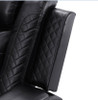 Black 3-Piece Breathable Leather Reclining Corner Sectional with Consoles