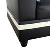Black and White 3-Piece Semi-PU Synthetic Leather Sectional with Right-Facing