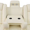Off-White 3-Piece Breathable Leather Reclining Corner Sectional with Consoles