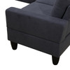 Dark Gray 4-Piece Massa Flannel Modular Corner Sectional Sofa with Armless Chair