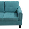 Teal Blue 3-Piece Flannel Sectional Sofa with Left-Facing Chaise and Lift-Top