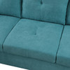 Teal Blue 3-Piece Flannel Sectional Sofa with Left-Facing Chaise and Lift-Top