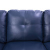 Blue 3-Piece Semi-PU Synthetic Leather Sectional Sofa with Right-Facing Chaise