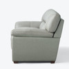 Gray Top-Grain Leather Loveseat with Matching Ottoman Pillow-Top Arms and Finish