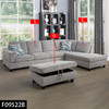 Light Gray 3-Piece Pineapple Fabric Sectional Sofa with Right-Facing Chaise