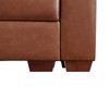 Brown 2-Piece Top-Grain Leather Modular Loveseat with Double Track Arms