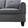 Dark Gray 3-Piece Faux Leather L-Shaped Sectional Sofa with Left-Side Chaise