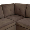 Brown 3-Piece Pineapple Fabric Sectional Sofa with Right-Facing Chaise