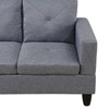 66.5-Inch Gray 3-Piece Linen Sectional Sofa with Right-Facing Chaise and Ottoman