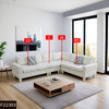 Beige 4-Piece Massa Flannel Modular Corner Sectional Sofa with Armless Chair