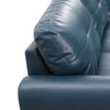 Denim Blue 3-Piece Faux Leather Sectional Sofa with Right-Facing Chaise