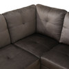 Dark Brown 3-Piece Flannel Upholstered L-Shaped Sectional Sofa with Left-Facing