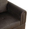 Dark Brown 3-Piece Flannel Upholstered L-Shaped Sectional Sofa with Left-Facing