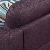 Amaranth 3-Piece Linen-Leather Sectional with Left-Facing Chaise Storage Ottoman