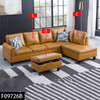 Ginger Brown 3-Piece Faux Leather L-Shaped Sectional Sofa with Right-Side Chaise