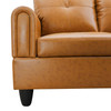 Ginger Brown 3-Piece Faux Leather L-Shaped Sectional Sofa with Right-Side Chaise