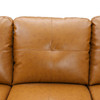 Ginger Brown 3-Piece Faux Leather L-Shaped Sectional Sofa with Right-Side Chaise