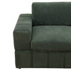 Dark Gray Corduroy Fabric Padded Modular Sectional Ottoman with Nailhead Trim