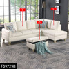 Pearl White 3-Piece Faux Leather Sectional Sofa with Right-Facing Chaise