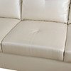 Pearl White 3-Piece Faux Leather Sectional Sofa with Right-Facing Chaise