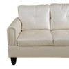 Pearl White 3-Piece Faux Leather Sectional Sofa with Right-Facing Chaise