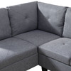 66.5-Inch Gray 3-Piece Linen Sectional Sofa with Left-Facing Chaise and Lift-Top