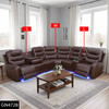 Dark Red 3-Piece Breathable Leather Reclining Corner Sectional with Consoles