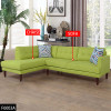 Chartreuse 2-Piece Flannel Sectional Sofa with Left-Facing Chaise and Track Arms