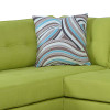 Chartreuse 2-Piece Flannel Sectional Sofa with Left-Facing Chaise and Track Arms