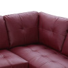 Red 3-Piece Semi-PU Synthetic Leather Sectional with Right-Facing Chaise Storage