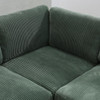 Brown Corduroy Fabric Padded Modular Sectional Ottoman with Nailhead Trim