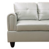 Silver Green 3-Piece Faux Leather Sectional Sofa with Right-Facing Chaise
