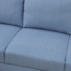 Grayish Blue 2-Piece Calico Sectional Sofa with Left-Facing Chaise and Dark Legs