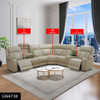 Beige 3-Piece Breathable Leather Reclining Corner Sectional with Consoles